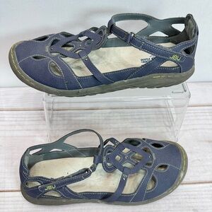 JBU by Jambu Sydney Blue Strappy Comfort Shoes Memory Foam Footbed Vegan Leather